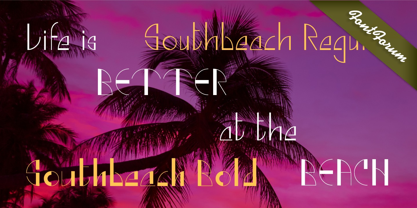 Beispiel einer Southbeach Bold-Schriftart